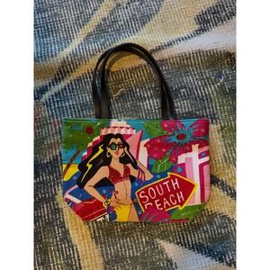 South Beach Miami Baddie Y2K Vintage Novelty Print Small Tote Bag Purse